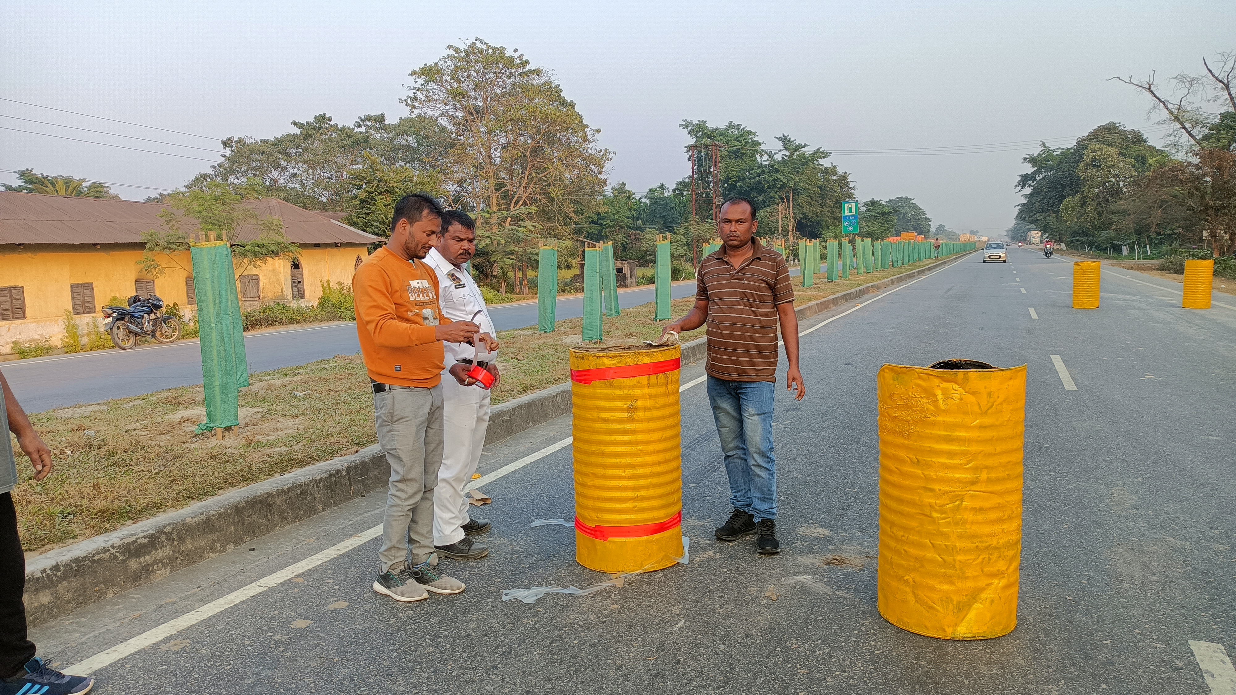 Installation of Barricade Near Haraputa Girls ME School Following Green Leaf Foundation Initiative